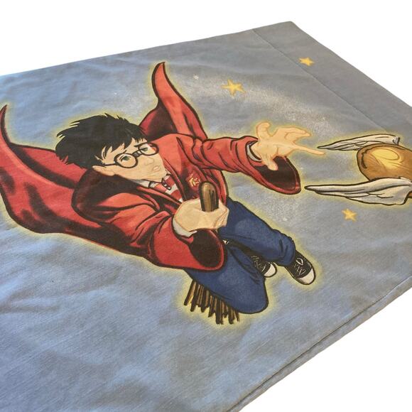 Vintage Harry Potter Blue Quidditch Golden Snitch Kidcore Standard Pillowcase - Picture 4 of 15
